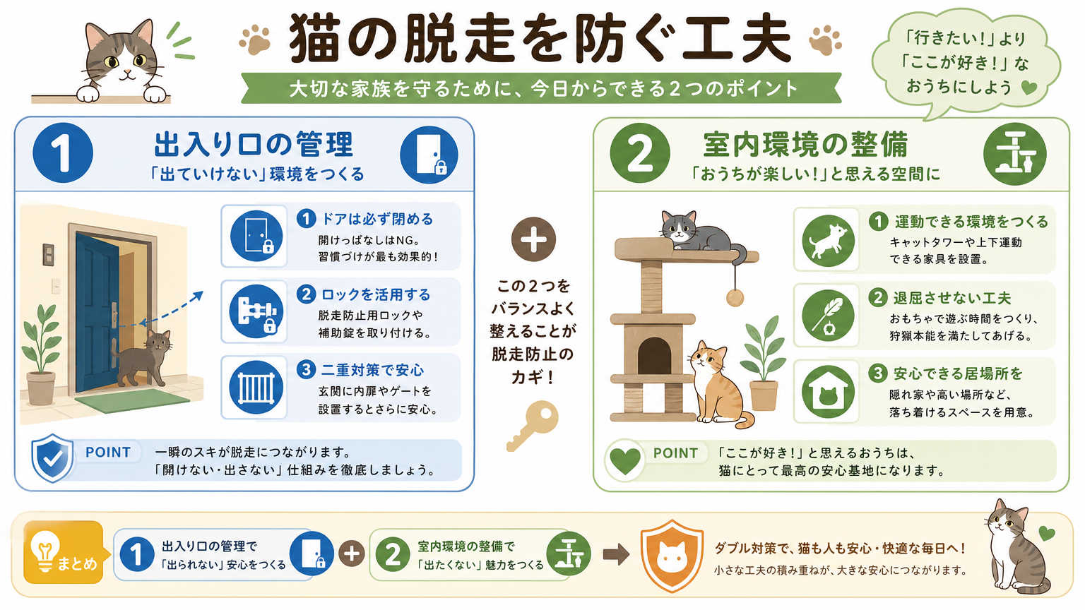 猫の脱走を防ぐ工夫とは
