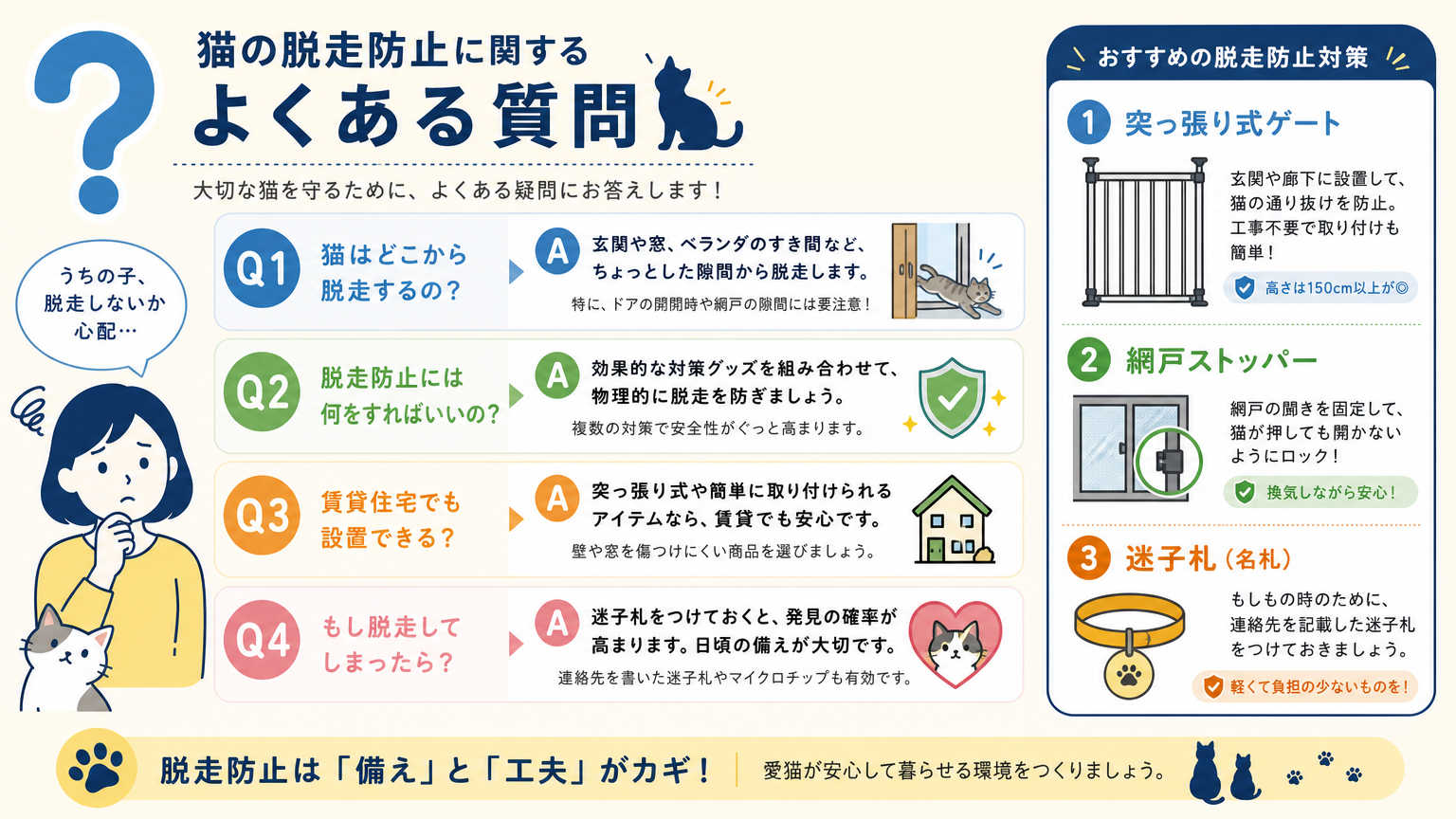 猫の脱走を防ぐ工夫についてよくある質問